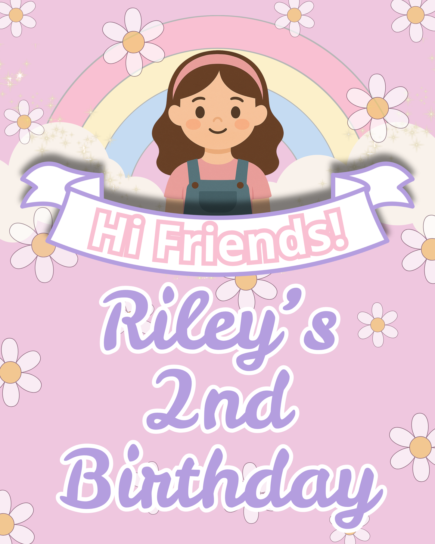 Mrs. Rachel-Inspired Birthday Welcome Sign – Printable Pastel Rainbow Party Decor