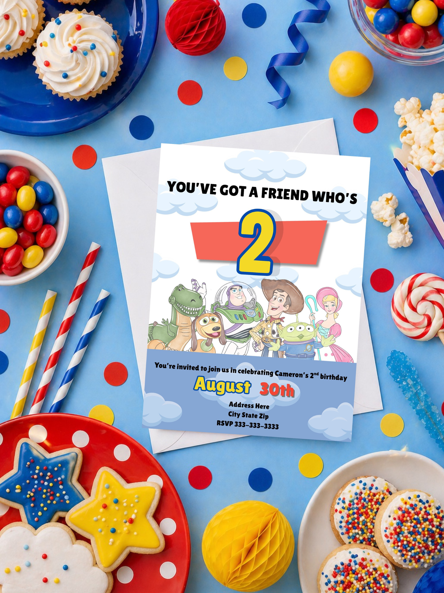 Toy Story 2nd Birthday Invitation Template | “You’ve Got a Friend Who’s 2” | Editable Digital Download