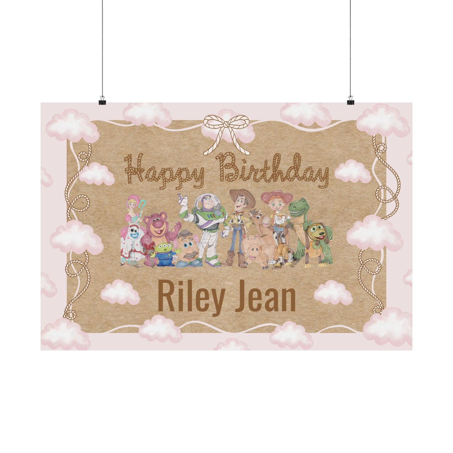 Two Infinity and Beyond Birthday Banner | Toy Story  Inspired 3x2 Ft Personalized Backdrop