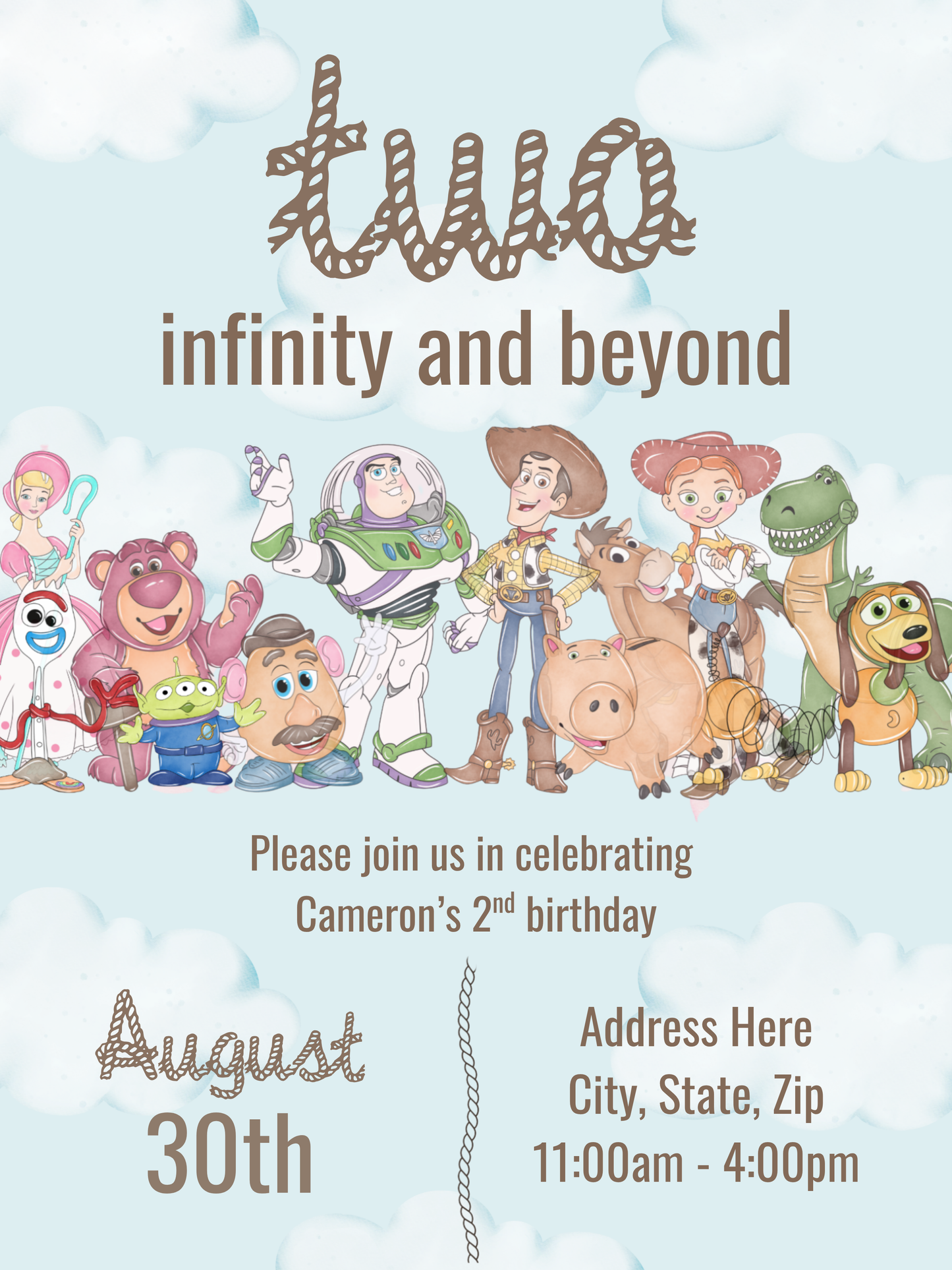 Two Infinity and Beyond 2nd Birthday Invitation | Editable Digital Download