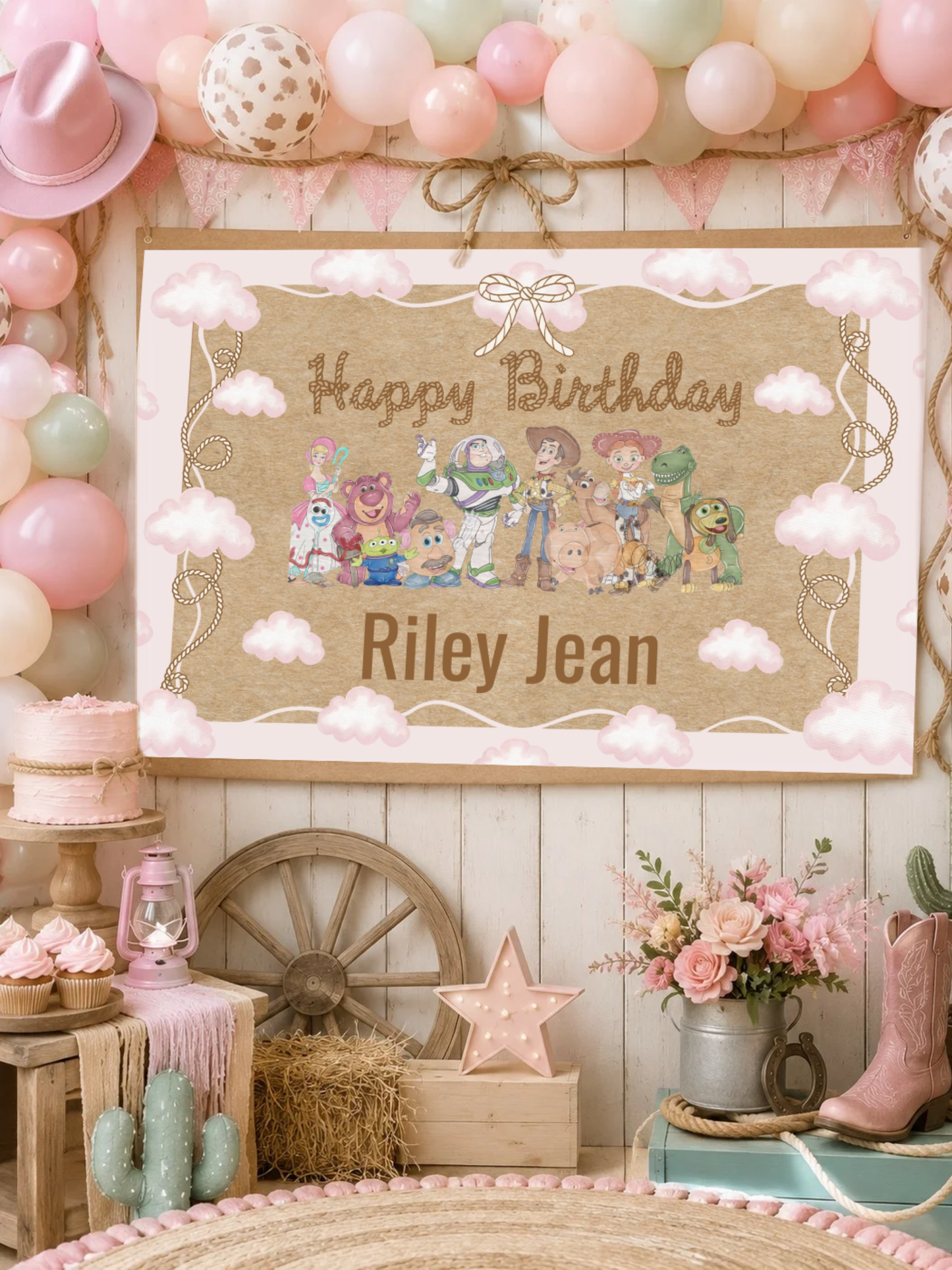 Two Infinity and Beyond Birthday Banner | Toy Story  Inspired 3x2 Ft Personalized Backdrop