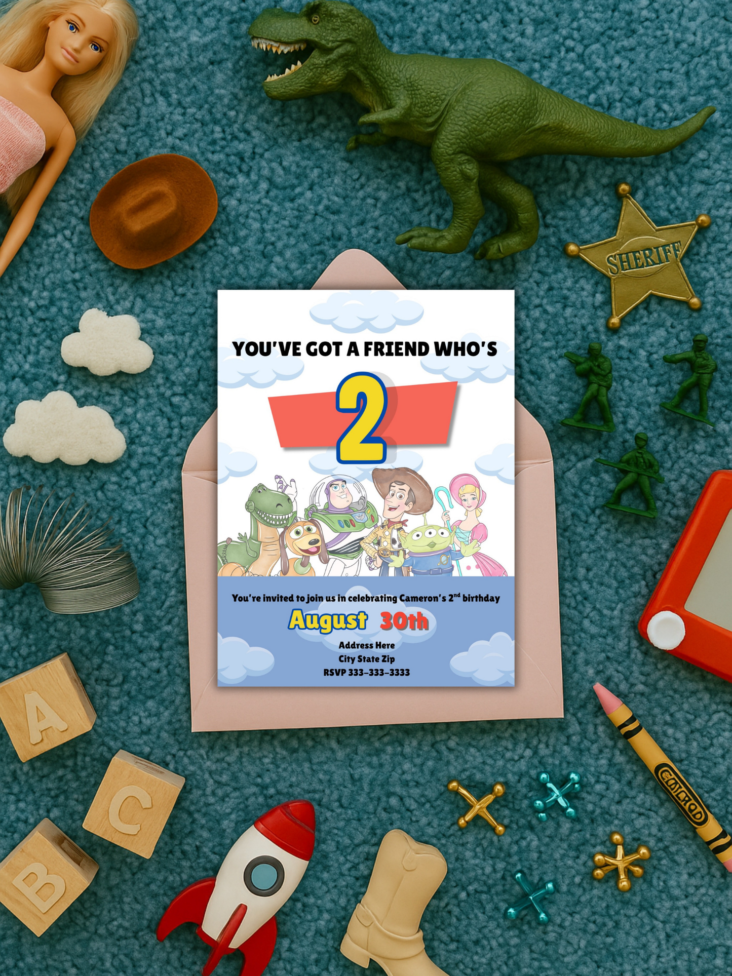 Toy Story 2nd Birthday Invitation Template | “You’ve Got a Friend Who’s 2” | Editable Digital Download