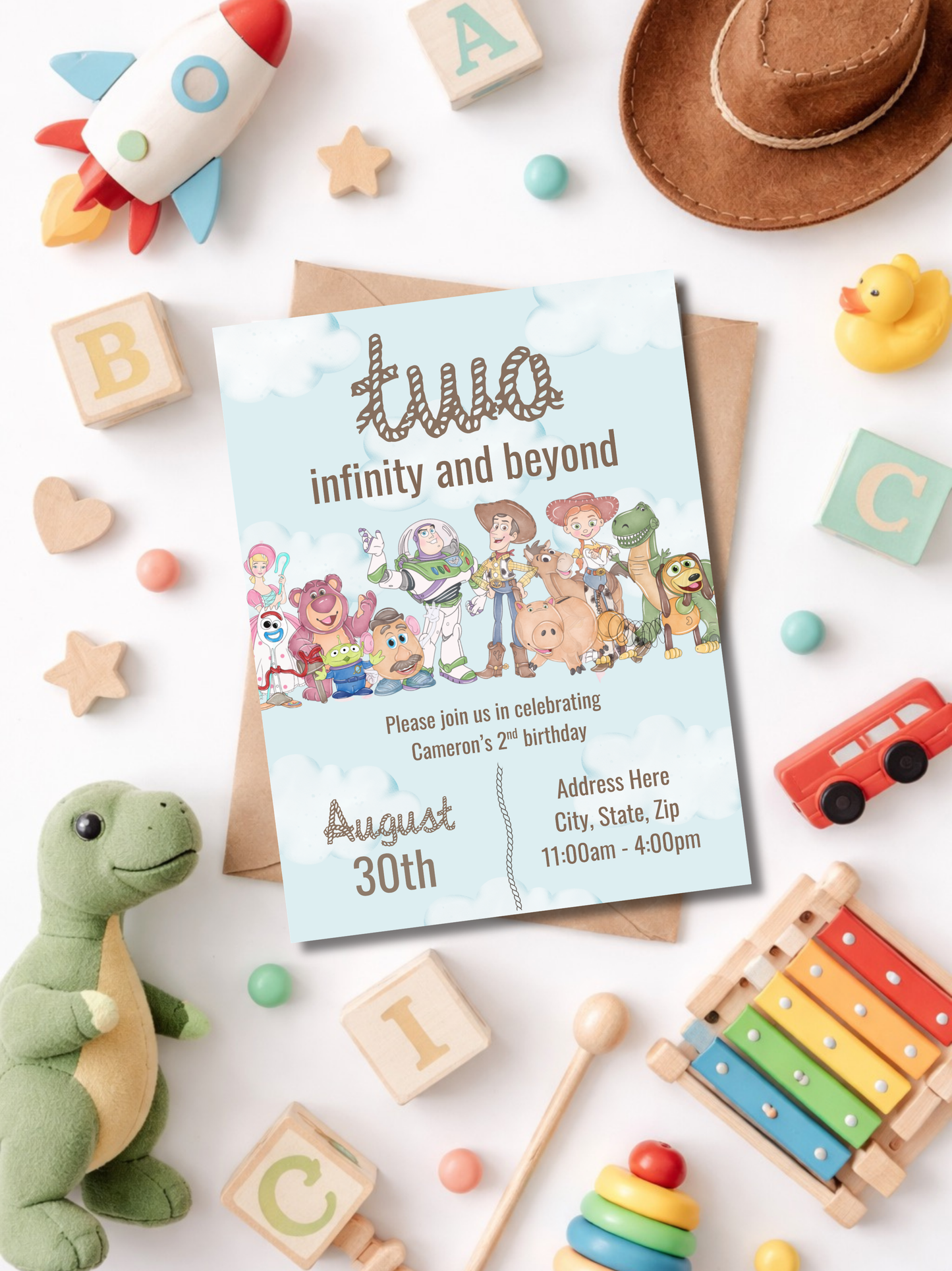 Two Infinity and Beyond 2nd Birthday Invitation | Editable Digital Download
