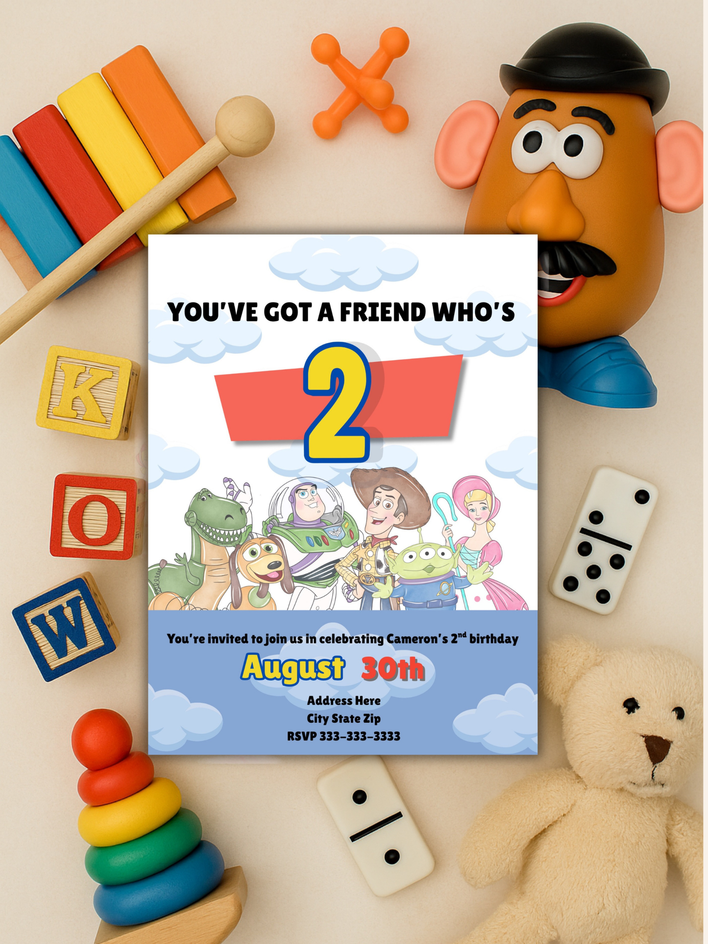 Toy Story 2nd Birthday Invitation Template | “You’ve Got a Friend Who’s 2” | Editable Digital Download