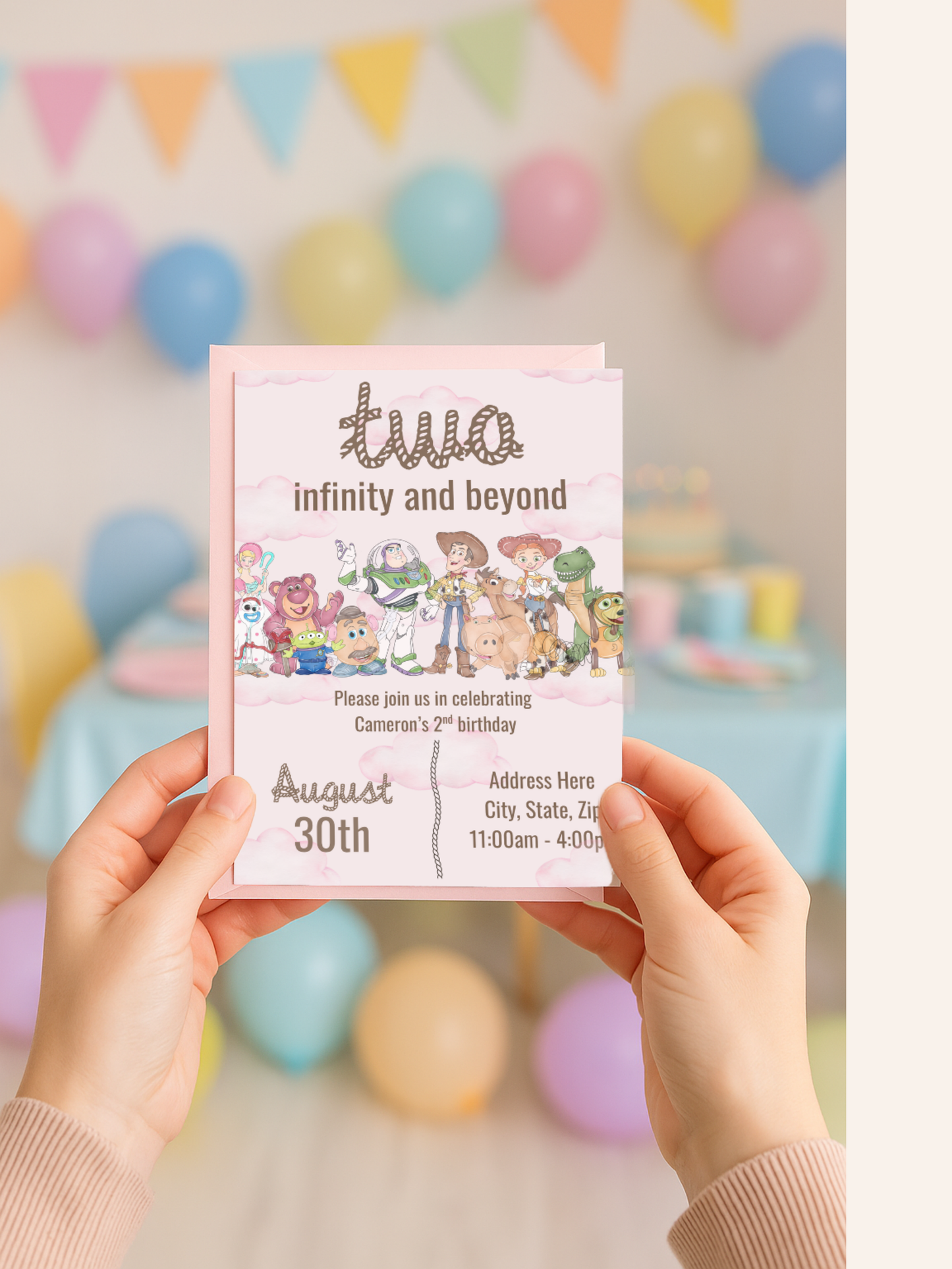 Two Infinity and Beyond Birthday Invitation | Toy-Inspired 2nd Birthday Invite | Editable Digital Download