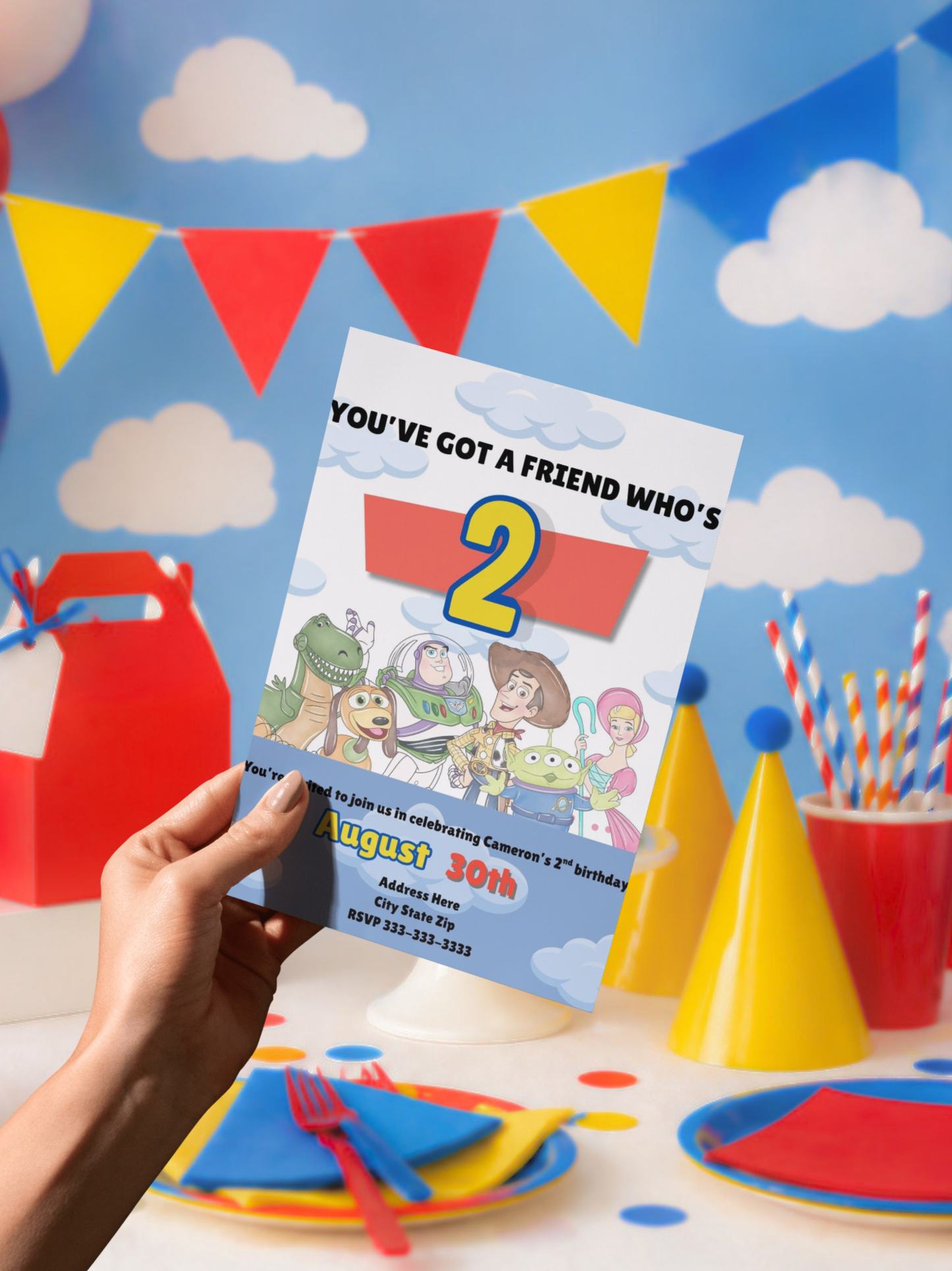Toy Story 2nd Birthday Invitation Template | “You’ve Got a Friend Who’s 2” | Editable Digital Download