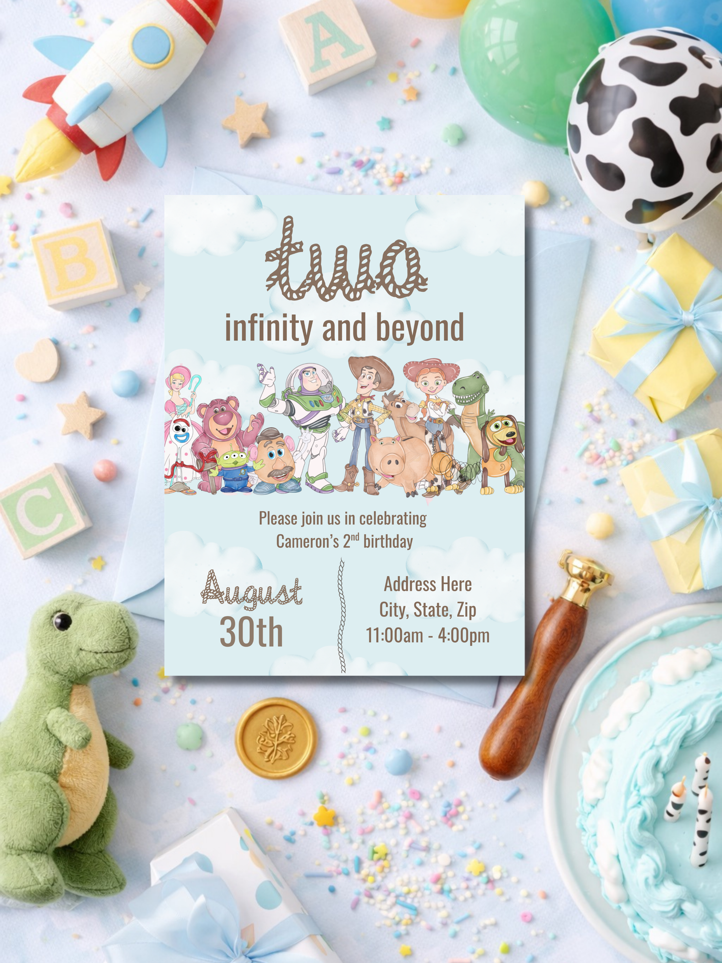 Two Infinity and Beyond 2nd Birthday Invitation | Editable Digital Download