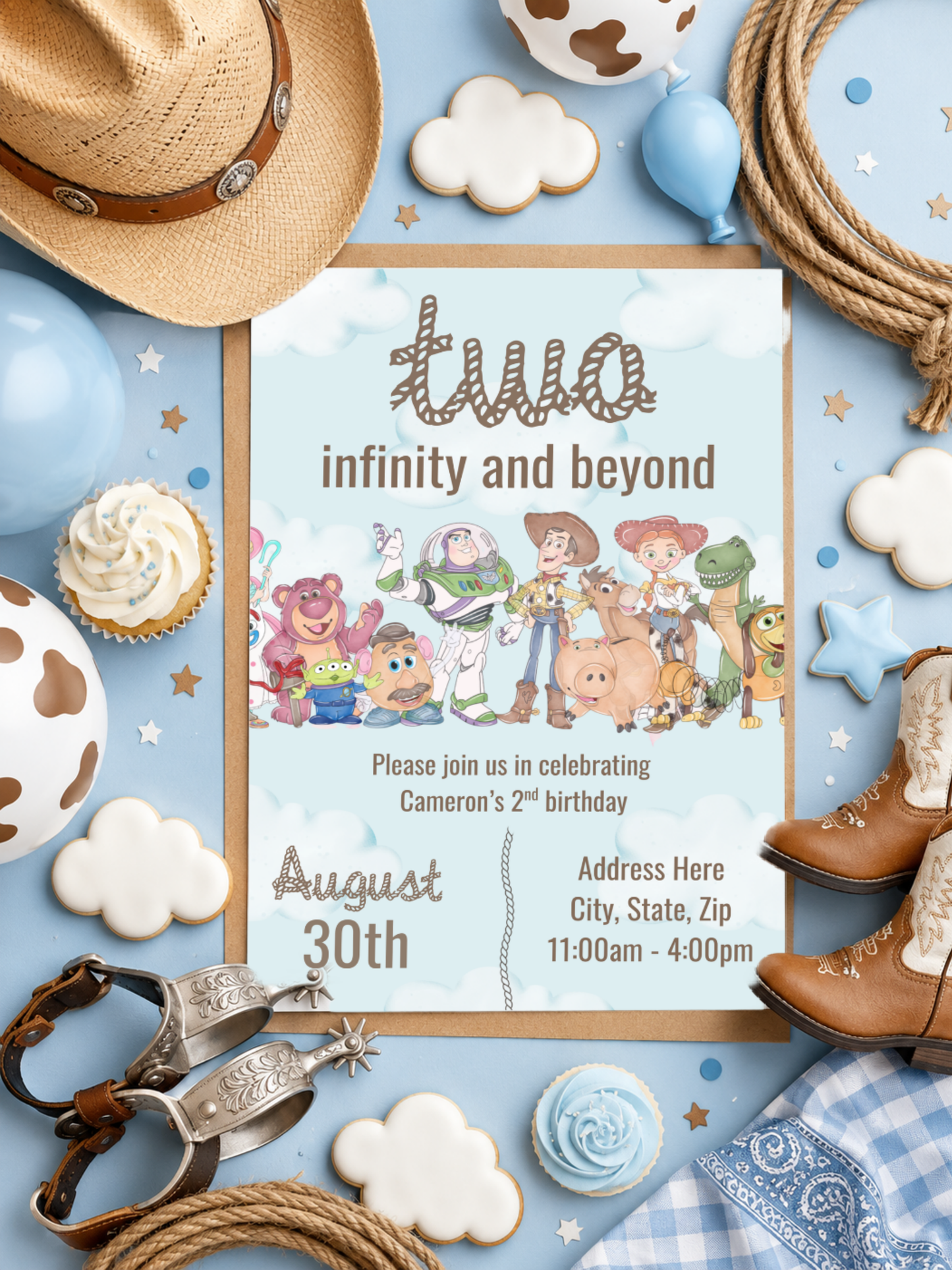Two Infinity and Beyond 2nd Birthday Invitation | Editable Digital Download