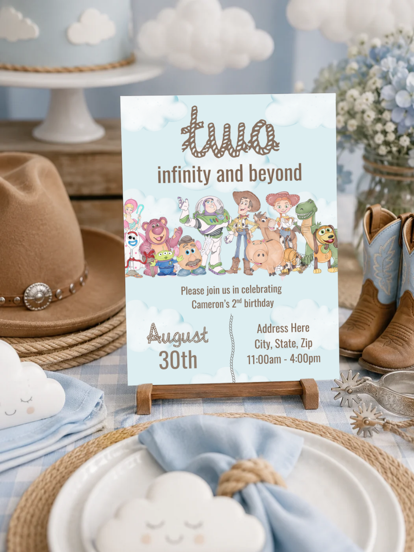 Two Infinity and Beyond 2nd Birthday Invitation | Editable Digital Download