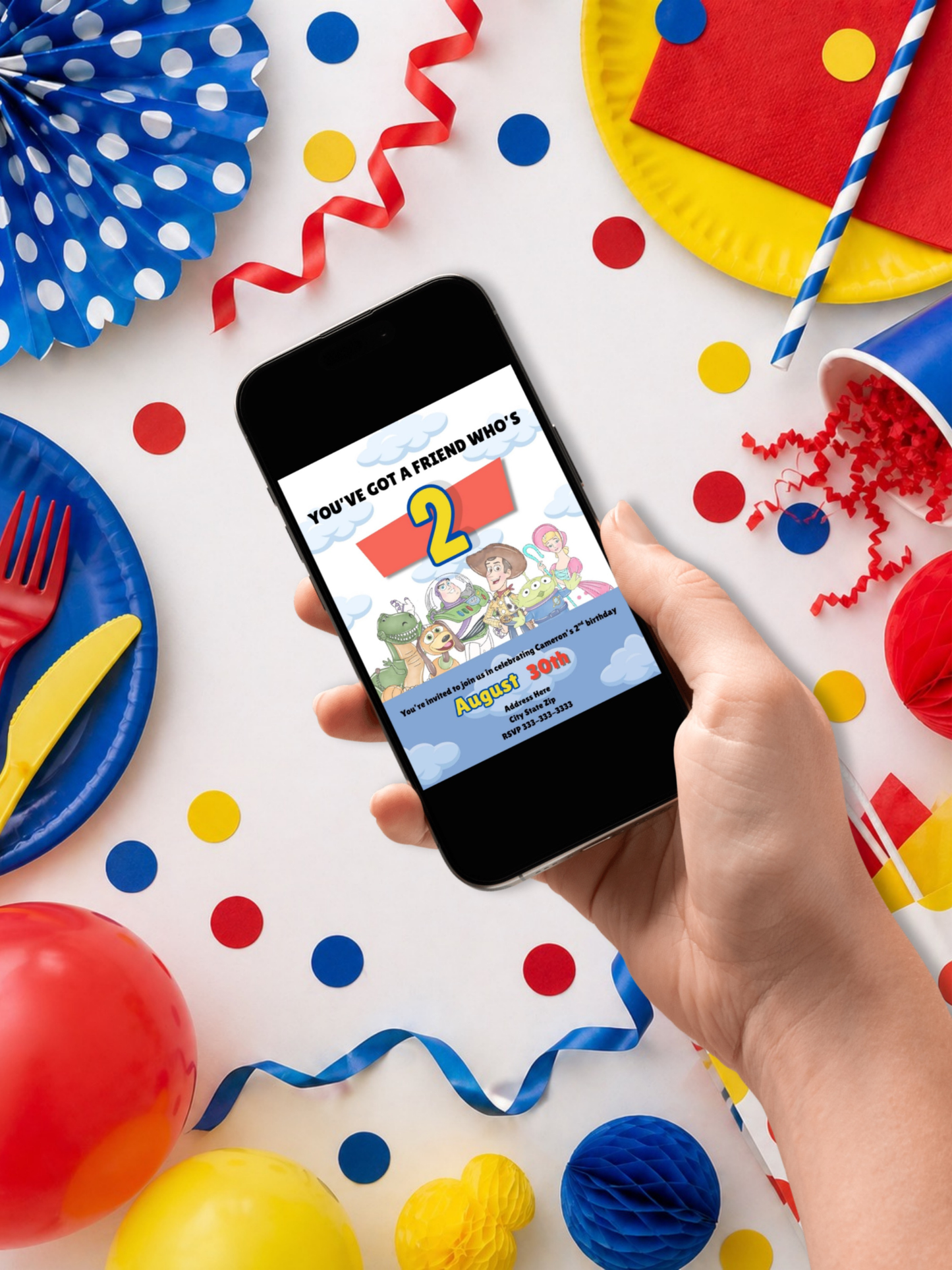 Toy Story 2nd Birthday Invitation Template | “You’ve Got a Friend Who’s 2” | Editable Digital Download