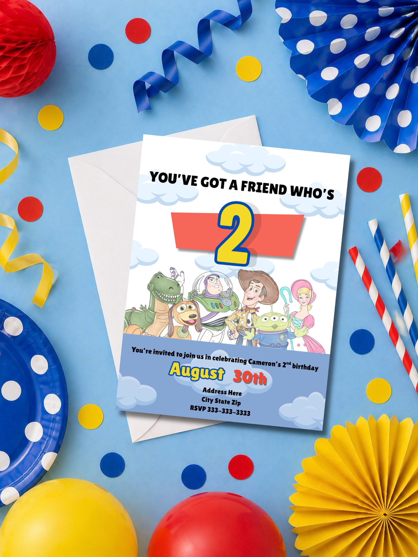 Toy Story 2nd Birthday Invitation Template | “You’ve Got a Friend Who’s 2” | Editable Digital Download