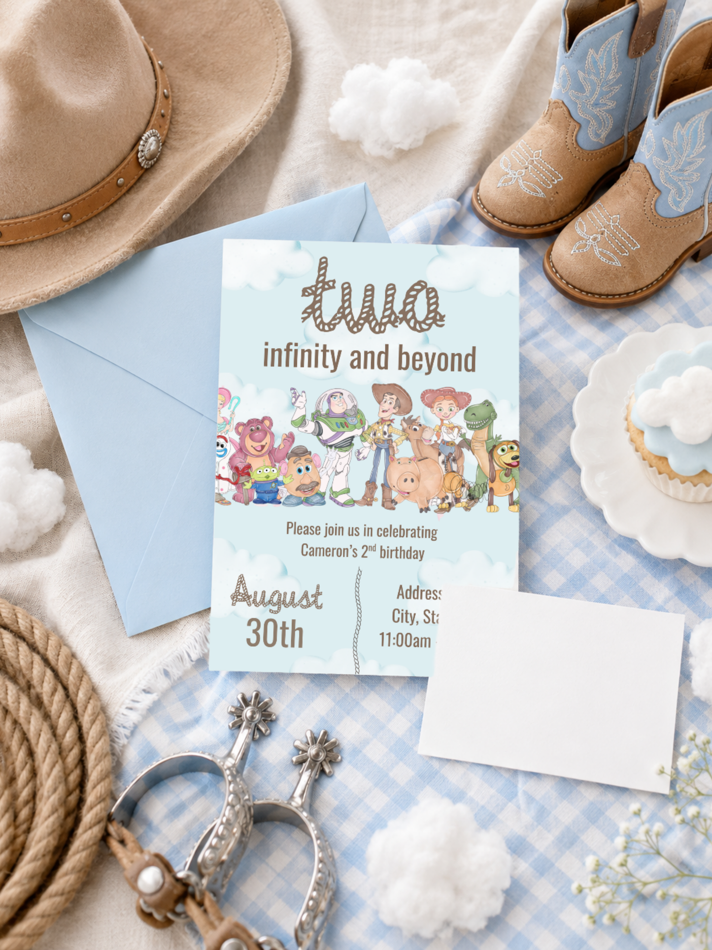 Two Infinity and Beyond 2nd Birthday Invitation | Editable Digital Download